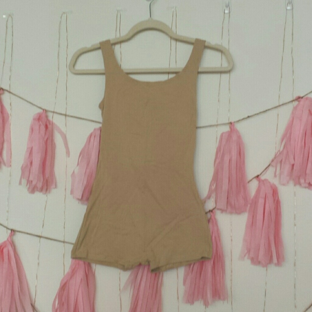 Tan Sleeveless Unitard size M